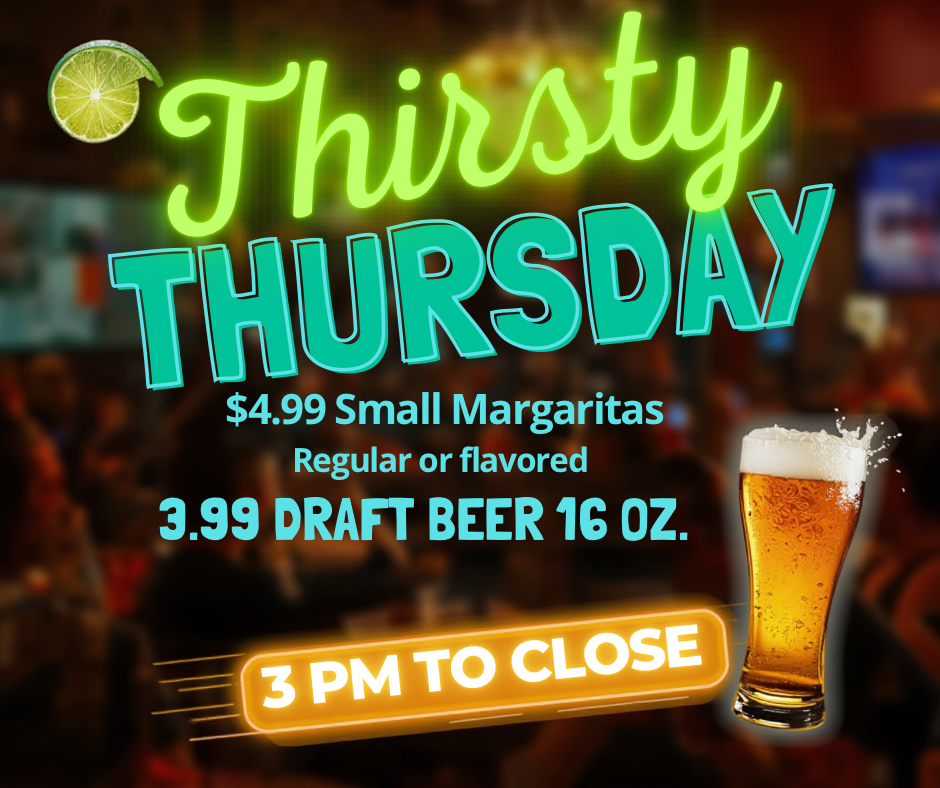 Lively Bar Scene Poster with Drink Specials